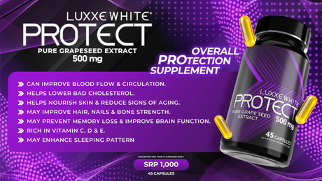 Luxxe White Protect: Pure Grape Seed Extract 500mg - Ultimate Antioxidant Protection